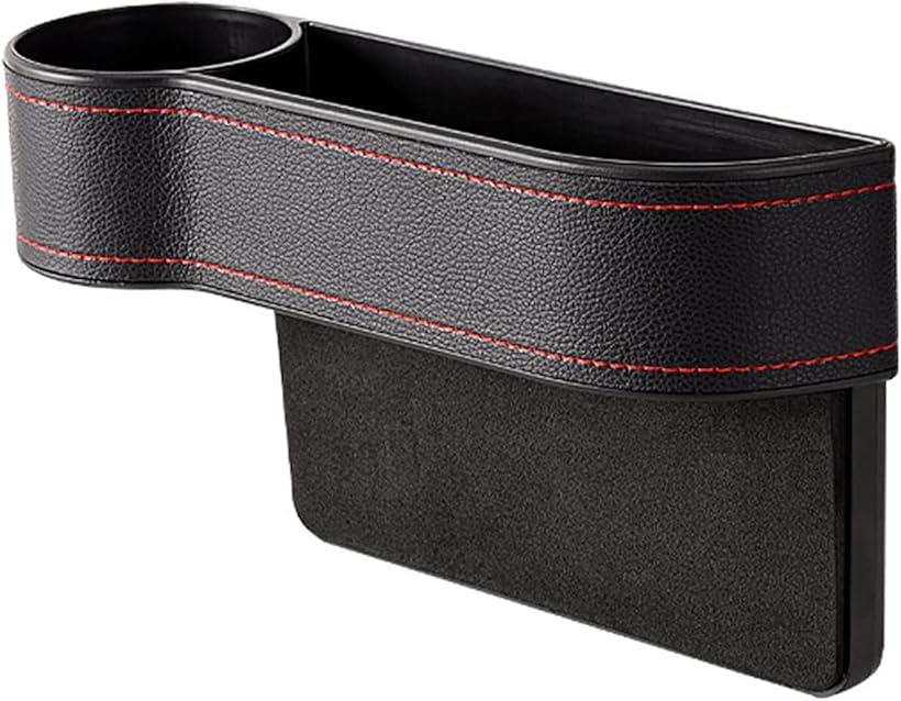 楽天市場 Puレザー1個セット 車用 サイド収納ボックス シートポケット コンソール カップホルダー サイドトレイ 座席 隙間 差し込み 運転席 助手席汎用タイプ ブラック １個セット Reapri