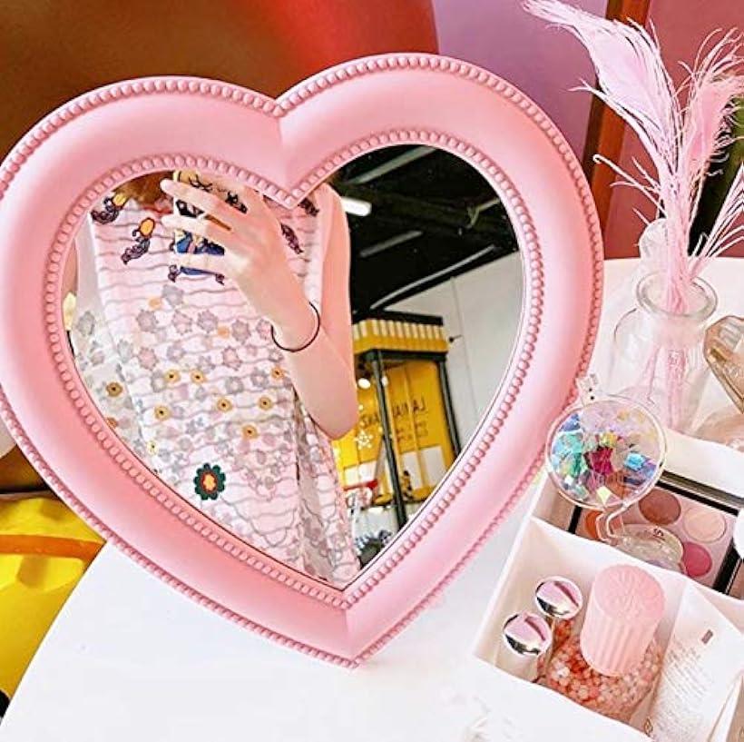 楽天市場 ハート 鏡 かわいい 女の子 壁掛け 卓上ミラー ハートミラー ハート鏡 おしゃれ ピンク ライトピンク Reapri