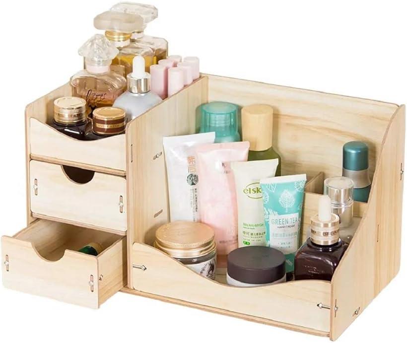 楽天市場 コスメボックス メイクボックス 多機能 化粧品収納ケース 卓上マルチ収納 オフィス ホルダー 文具 小物入れ ペン立て リモコン スタンド ラック J75 Aウッドブラウン Reapri