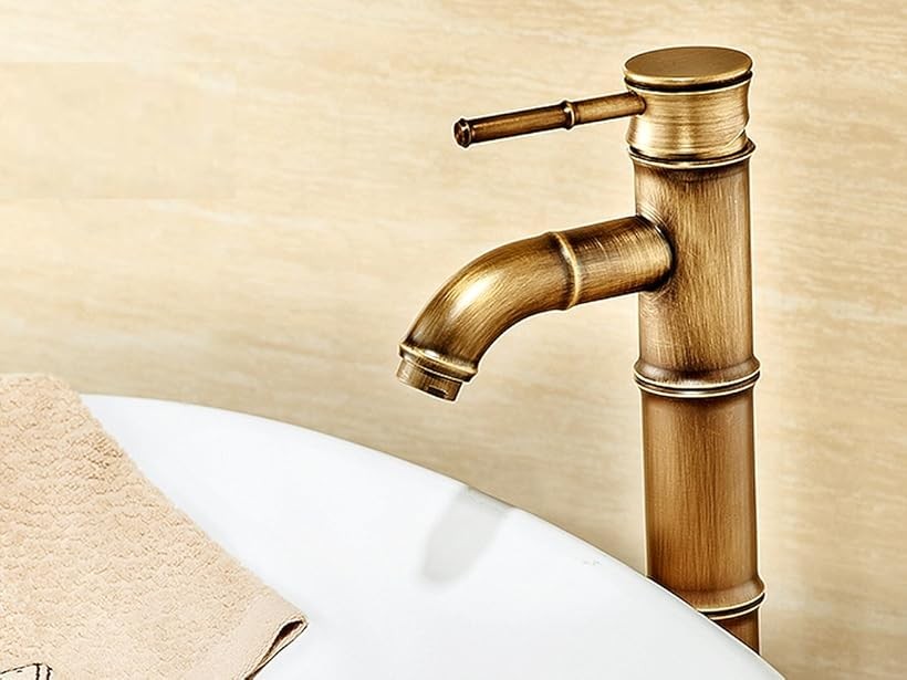 楽天市場 選べる高さ 洗面用 竹型 アンティーク 混合水栓 蛇口 シングルレバー 21 2cm 30cm レトロ 手洗いボウル用 洗面台 水道 Sk114 大 30cm Reapri