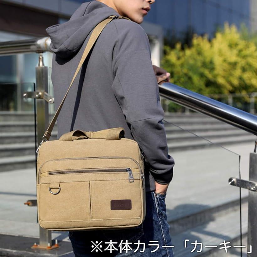 楽天市場 ショルダーバッグ メンズ 帆布 軽量 多機能 斜めがけ 肩掛け 手提げ 3way Sh321 コーヒー ブラウン Reapri
