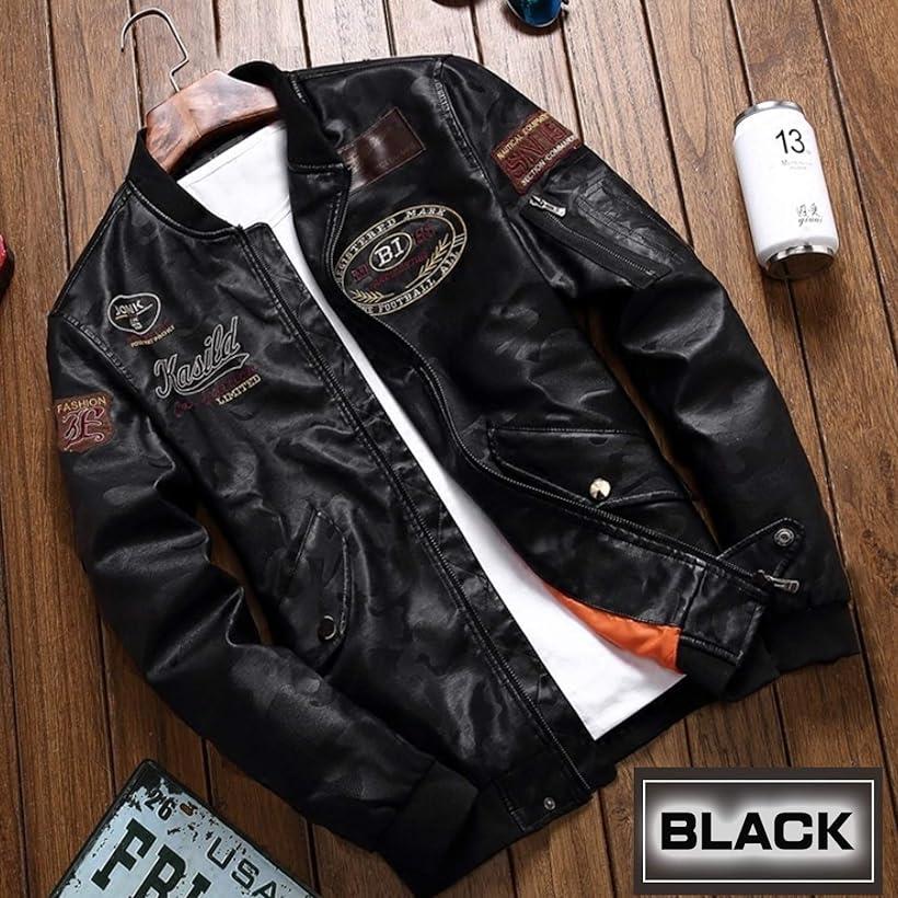 楽天市場 メンズ レザー ジャケット ライダース バイク 刺繍 革ジャン アウター ブルゾン シンプル スリム シングル かっこいい 大きいサイズ ブラック Xlサイズ ブラック Xl Reapri
