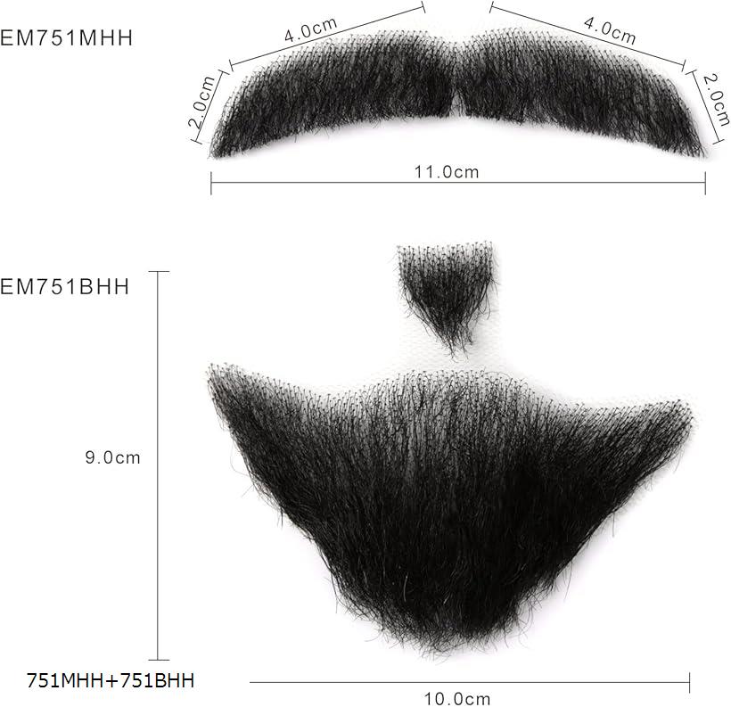楽天市場 ネイティス 付け髭 ひげ 口髭 人毛ウィッグ 髪製髭 手作り本物 コスプレ用ダンス用髭 1セット Reapri