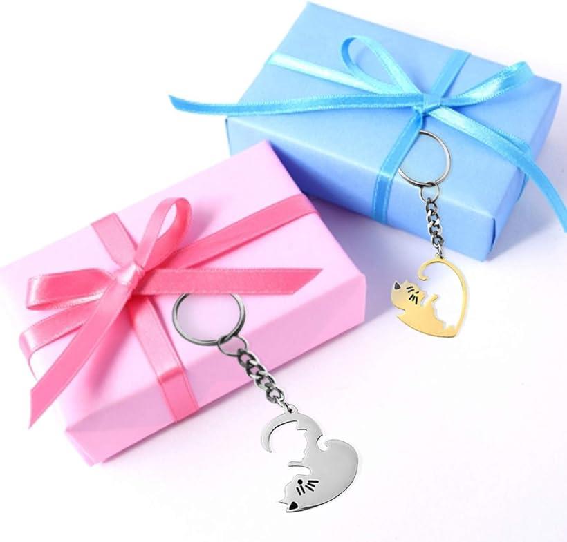 楽天市場 猫 キーホルダー ペア カップル キーリング ネコちゃん ステンレス製 プレゼント 金色と銀色 S Reapri