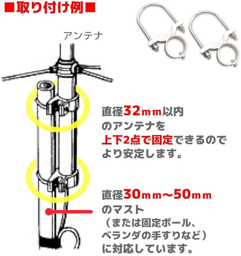 楽天市場 Uボルト金具 クランプセット Bsアンテナ アマチュア無線 船舶用 Gp用取付金具 2個セット Reapri