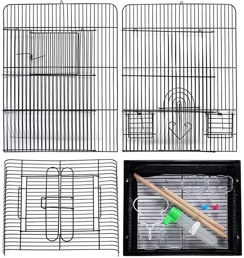 無料長期保証 鳥籠 鳥かご とりかご バードゲージ バードケージ ルーフが開きます カラー３色 簡単 組み立て式 インコ セキセイインコ コザクラインコ 文鳥 ブンチョウ シナモン 十姉妹 カナリア レモンイエロー ローラーカナリア ブラック 中型 最安値に挑戦