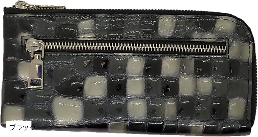 珍しい 長財布 レディース ｌ字ファスナー ステンドグラス 牛革 ｌ字ウォレット 薄い 本革 クロコ型押し ブラック 楽天ランキング1位 Agpandaimes Com Br