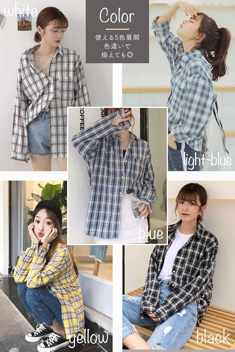 楽天市場 チェック柄シャツ ロングシャツ ゆったり 韓国ファッション チェックシャツ 長袖 長袖シャツ トップス ゆったりシャツ レディースファッション ファッションレディース 可愛い 可愛い服 おしゃれシャツ 大きいサイズ ブラック M Reapri