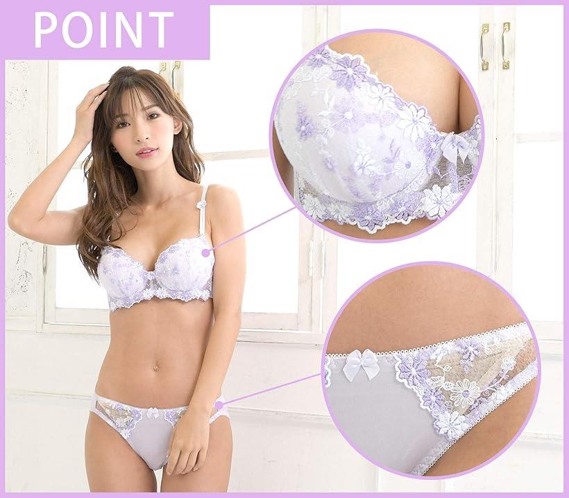 楽天市場 レディース ブラジャー ショーツ 上下 セット 花柄 勝負 下着 3 4カップ 女性 盛りブラ 胸の小さいサイズ 小さいブラジャー 女性かわいい下着 ちいさい シンデレラバスト 盛りパットブラジャー ちいさいサイズ パープル 0 Reapri