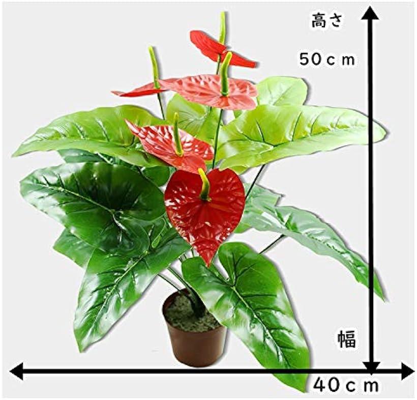 楽天市場 美々杏鉢植えフェイクフラワー 人工観葉植物 アンスリューム 赤が映える インテリア 飾り クリスマスカラー お祝い プレゼントに最適 赤 Reapri