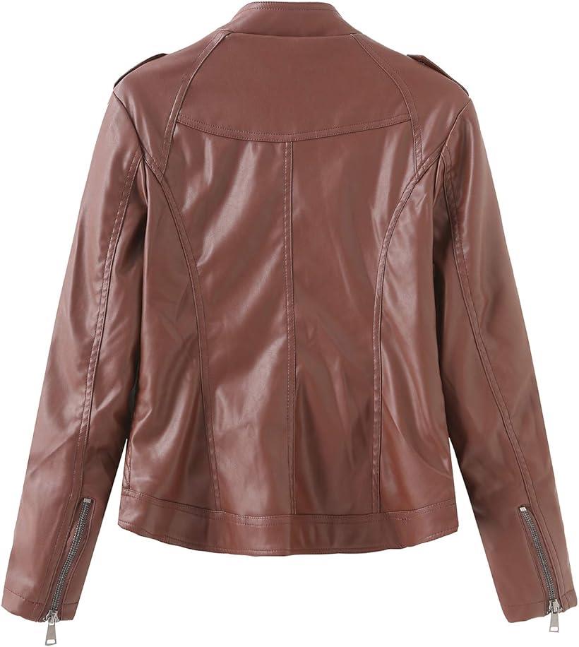 楽天市場 革ジャン Puレザージャケットレディース ライダースジャケット ダブルライダースレザーコート シープスキン風 皮革 オートバイク用ジャケット ブラウンm Mdm ブラウン M Reapri