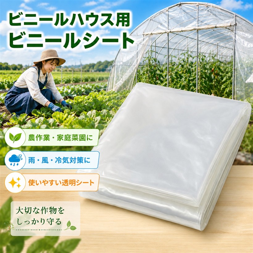 ビニールシート ビニールハウス 温室 農作業や屋外に使える 耐候性 透明 厚手 防水シート 養生 農業用 SN-409-HC (5mx5m)