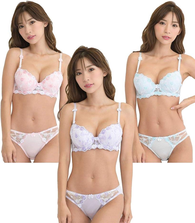 楽天市場 Smile Lala 3色 セット レディース ブラ ブラジャー ショーツ 下着 上下 女性 パッド入り パット付き かゆくない かわいいショーツ かわいいブラ シンデレラバスト セットa75 ピンク ブルー パープル 5 Smile Lala スマイル ララ Smile Lala 5 パープル