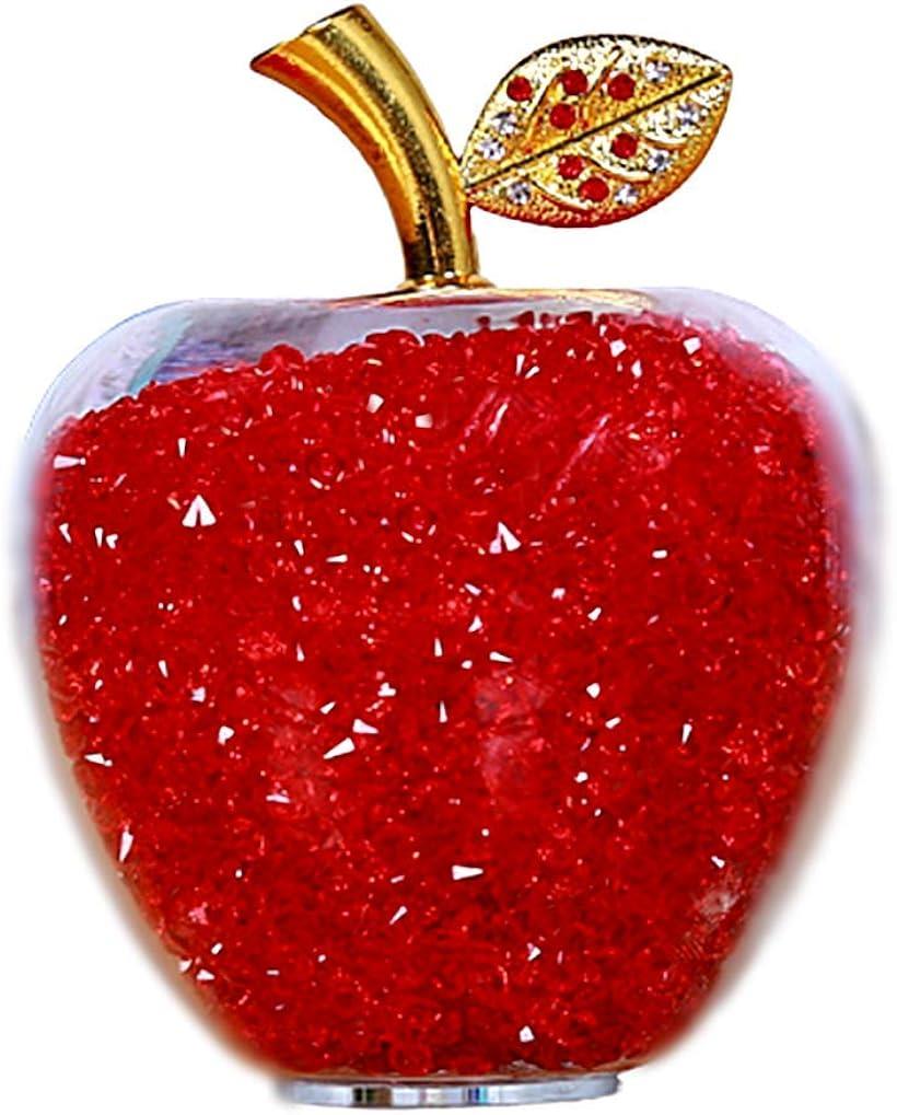 匿名配送】クリスタル　リンゴ　水晶　置物　風水　縁起物　インテリア　赤　綺麗
