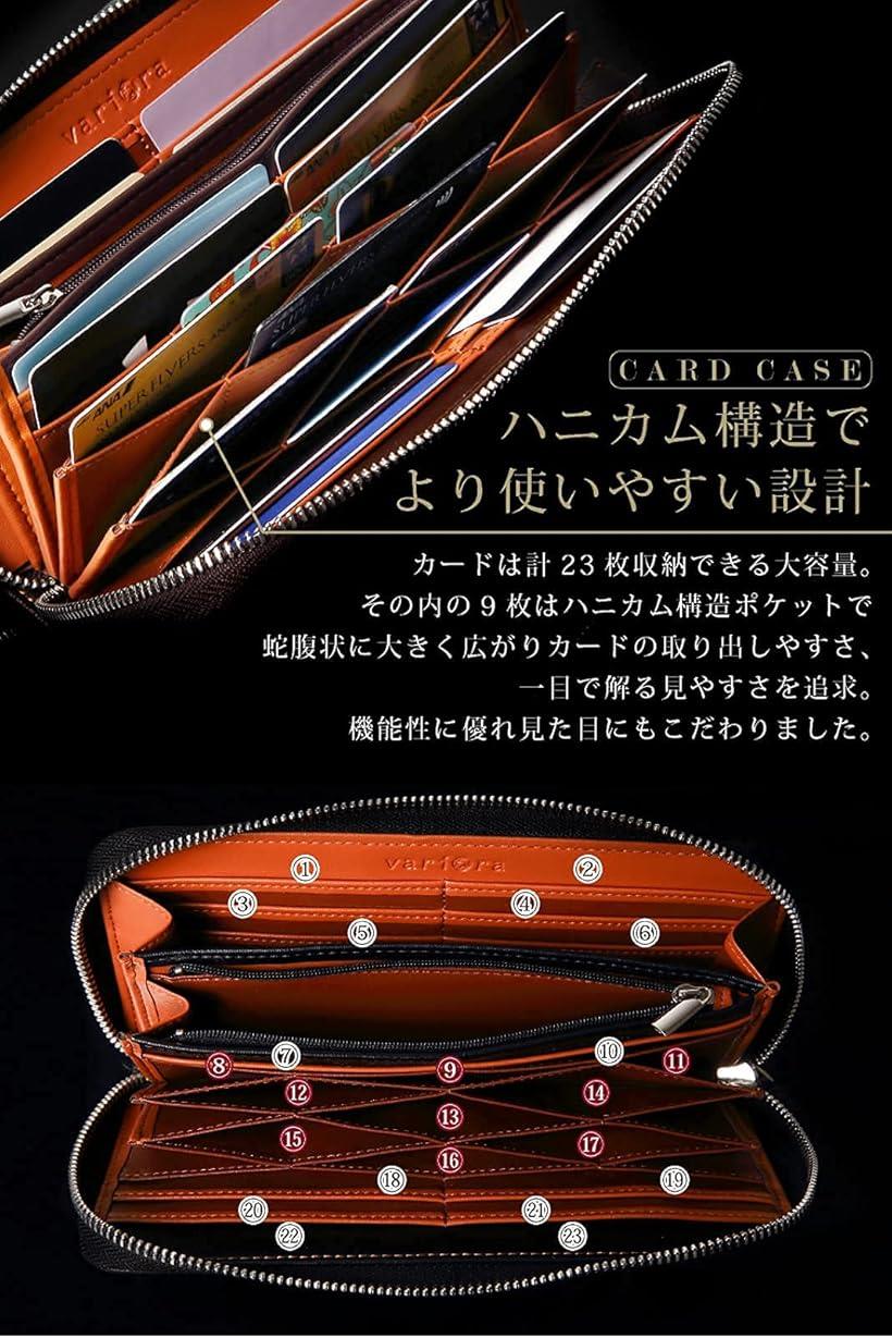 持ち歩きたいことを持ち歩く恩徳の親方紙入れ メッセージカード型23枚を収納成る広い腕前 ハニカム造りのカード衣嚢傭い入れる 書巻革製 ラウンドチャック Black Msgtours Com