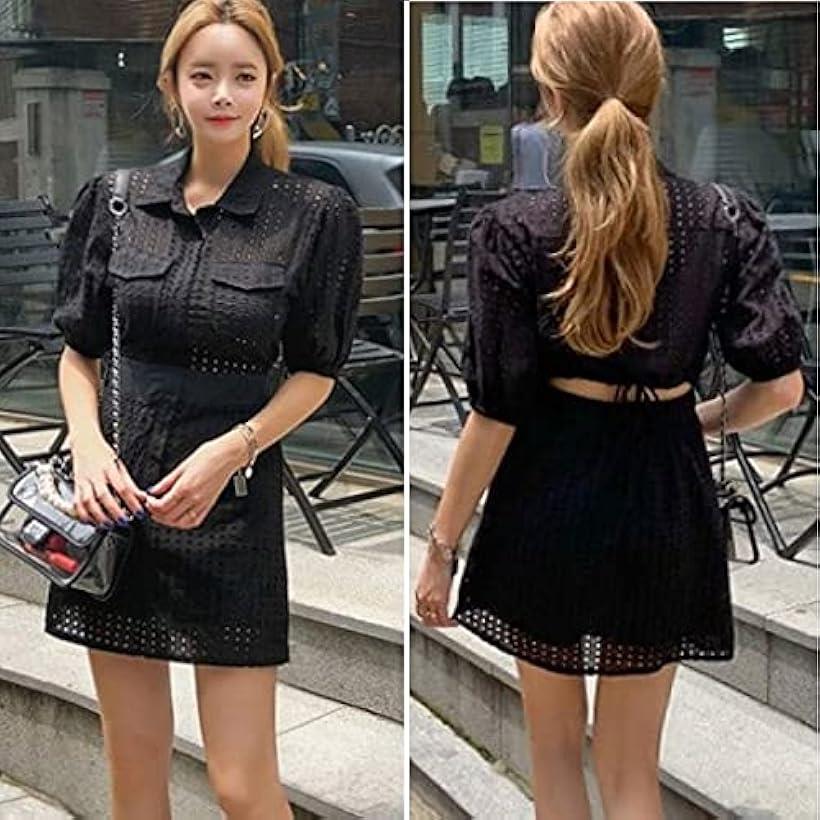 アイラカリラ シアー サファリ ワンピース 半袖 ミニ 襟 胸ポケット クラブ パーティー ドレス レディース ホワイト ホワイト L Christine Coppin Com