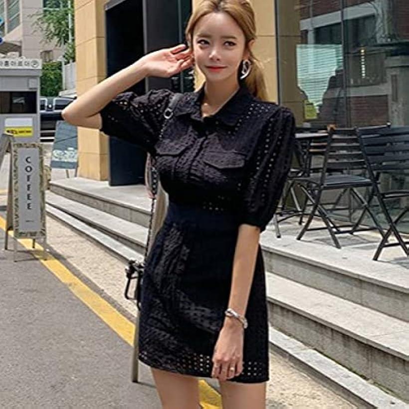 アイラカリラ シアー サファリ ワンピース 半袖 ミニ 襟 胸ポケット クラブ パーティー ドレス レディース ブラック ブラック L Rvcconst Com