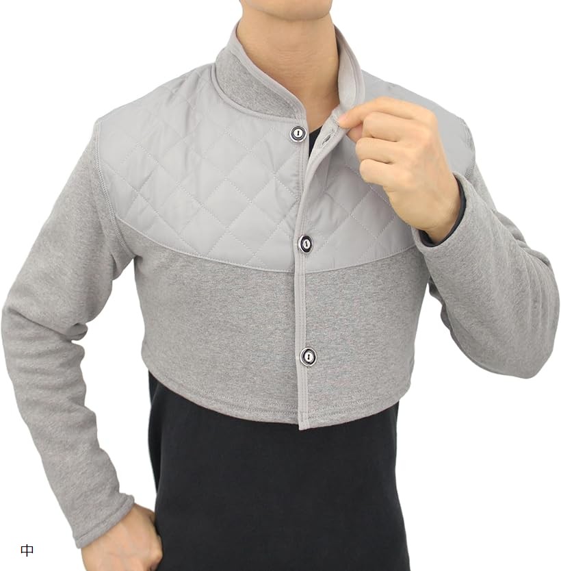 肩あて あったか 肩かけ ベルベット 防寒 着る毛布 男女兼用 メンズ レディース 冬用 暖かい 部屋着 就寝用 寝具 省エネ 節電 グッズ (グレー, 中)