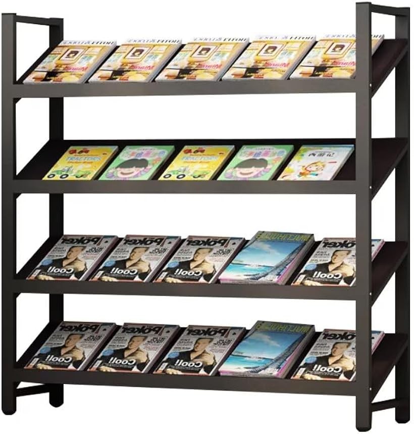 マガジンラック 雑誌ラック マガジンスタンド スチール パンフレットスタンド カタログスタンド 絵本棚 展示会 大容量 待合室 図書館 新聞ラック (ブラック、ホワイト, 奥行き30cm)|スピード発送 Reapri(リアプリ)