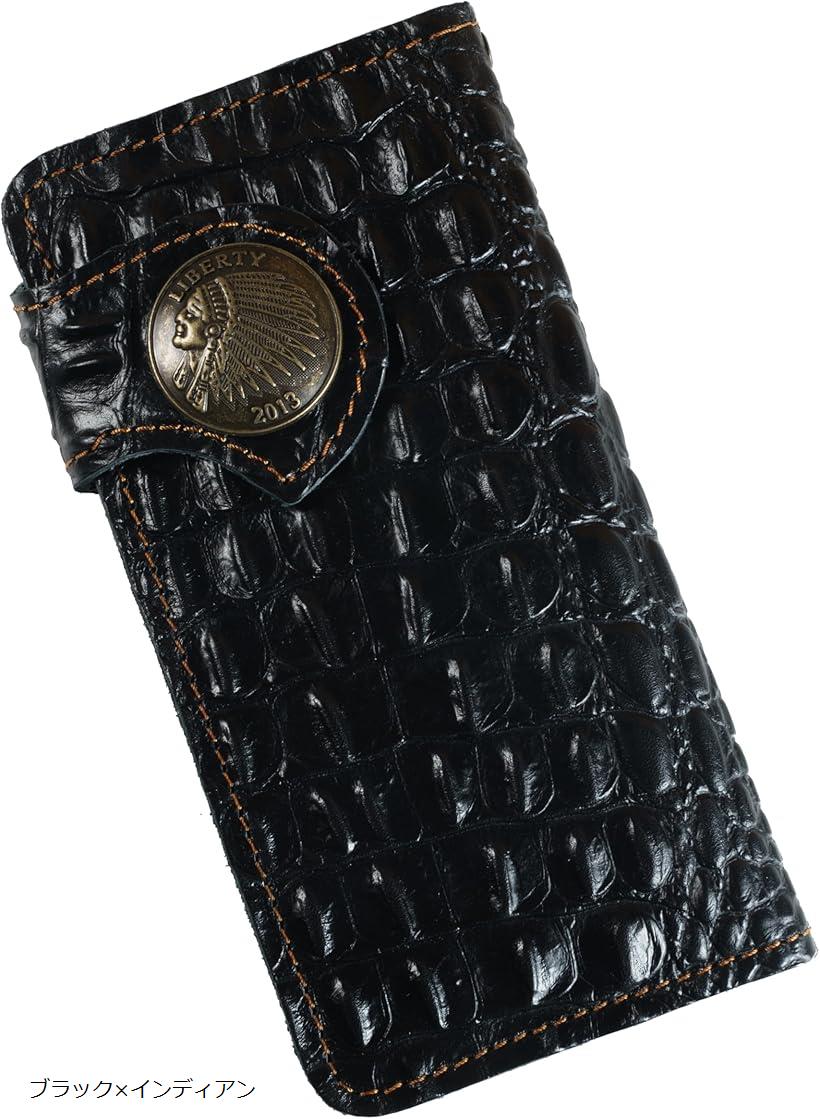 楽天市場】財布 メンズ バイカーズウォレット 長財布 クロコダイル 本