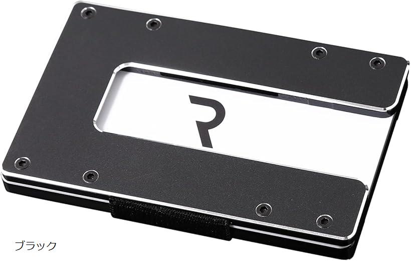 カードケース 1.1 コンパクト アルミニウム メンズ 大容量 軽量 小銭入れ クレジットカードケース ギフト 薄型(ブラック)