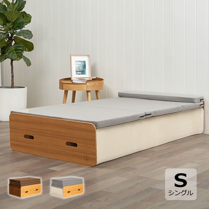 ペーパー折りたたみベッド幅90㎝高さ16㎝組立不要マットレス付き 軽量 通気性 ペーパー折りたたみベッド幅90㎝高さ16㎝組立不要マットレス付き 軽量 通気