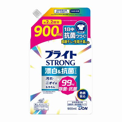 【単品12個セット】 ブライトSTRONG漂白&抗菌ジェルつめかえ用900ml まとめ買い(代引不可)【送料無料】