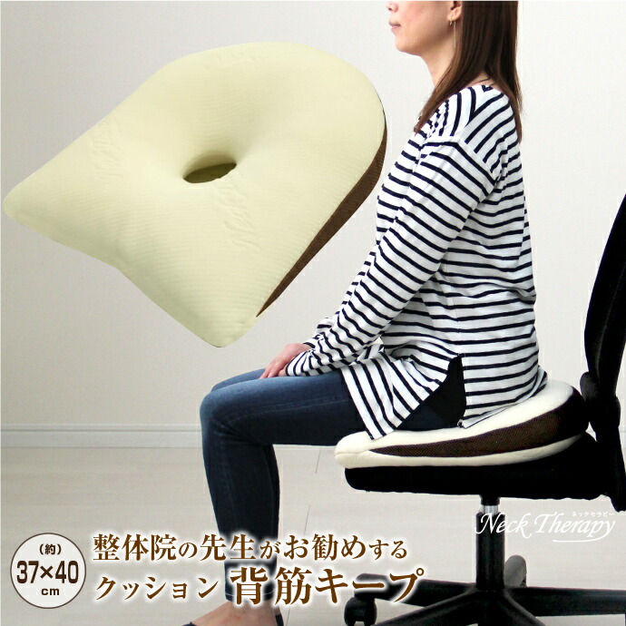 楽天市場】整体院の先生がお勧めする クッション 背筋キープ 約37×40cm