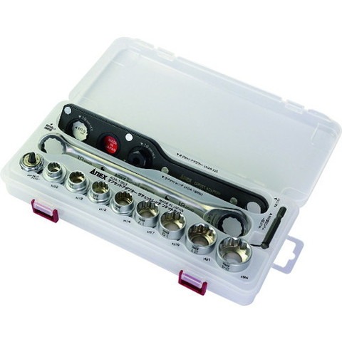 アネックス オフセットアダプター ラチェットレンチ ソケットセット AOA19S3【送料無料】