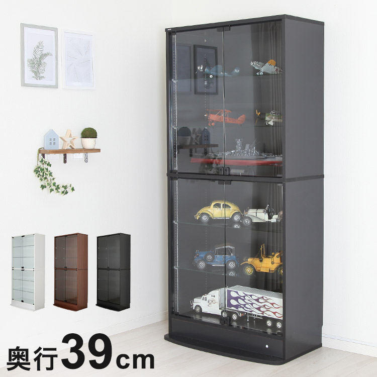 コレクションラック ユニール 高さ180cm 幅83cm 奥行39cm コレクションケース ディスプレイ ガラスケースユニール 幅83cm 奥行39cm 本体 ハイタイプ SCR-8339LH(代引不可)【送料無料】｜お掃除のプロ ユアマイスター