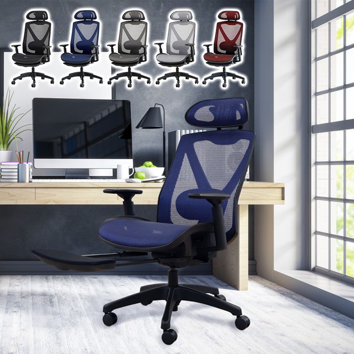 【※法人様限定販売】 フットレスト付き オフィスチェア エラストマーメッシュ採用 ヘッドレスト付き ベーシックモデル リクライニング デスクチェア パソコンチェア ロッキング(代引不可)【送料無料】