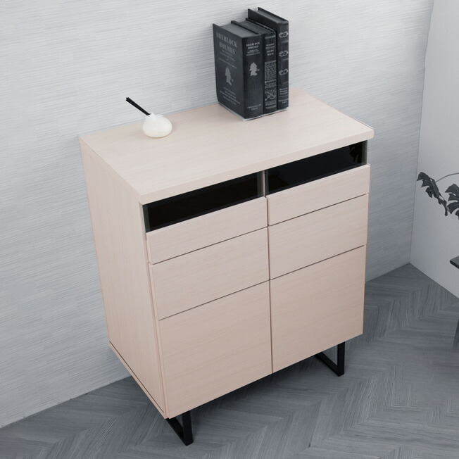 日本製 モノトーン スクエアキャビネット 幅71cm 引出しタイプ 引出し 収納 キャビネット 収納キャビネット 収納棚 棚 国産(代引不可)【送料無料】｜お掃除のプロ ユアマイスター
