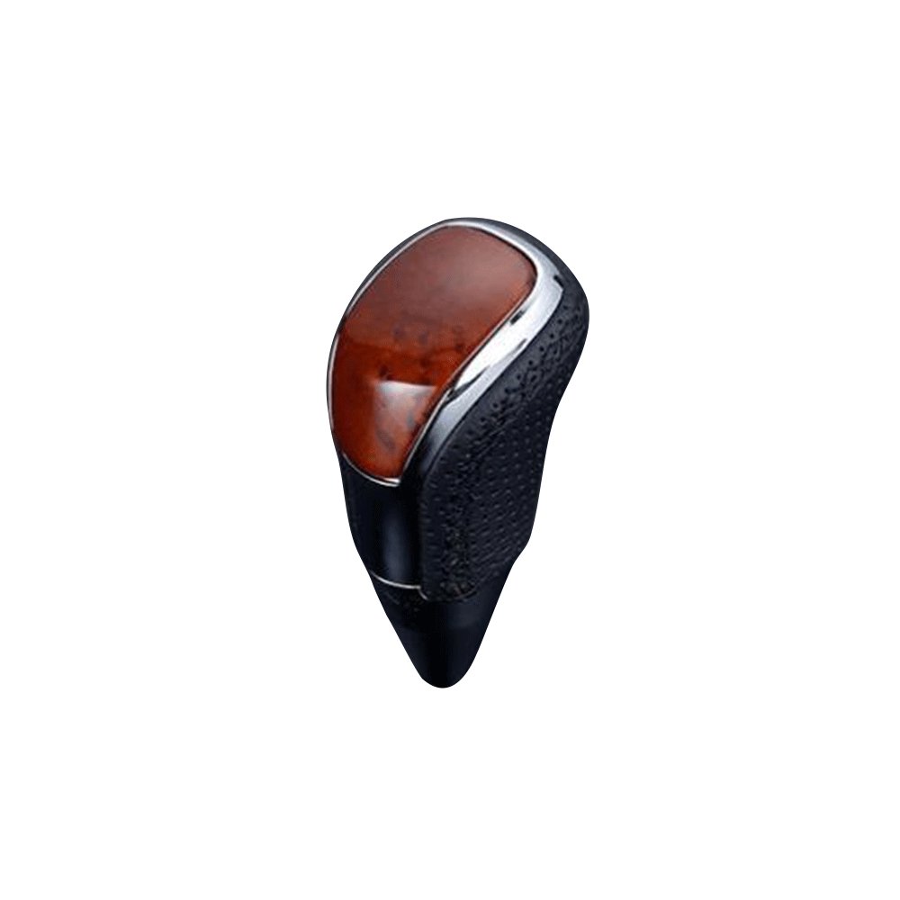 (茶木目×ブラックユーロステッチ) Vタイプロングタイプ シフトノブ ランドクルーザー 200系 後期 FEGGARI STV110EBKL-022