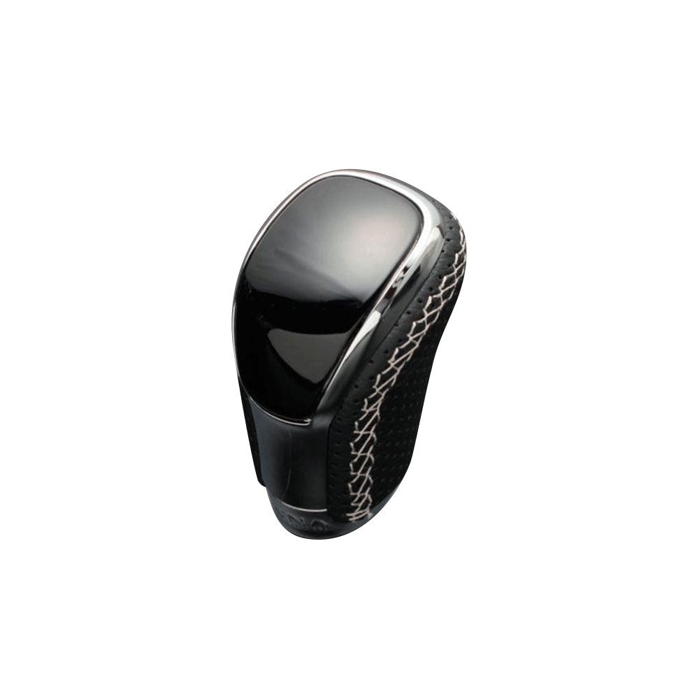 (ピアノブラック×シルバーユーロステッチ) Vタイプスタンダード シフトノブ ランドクルーザー 200系 後期 FEGGARI STV126ESI-039