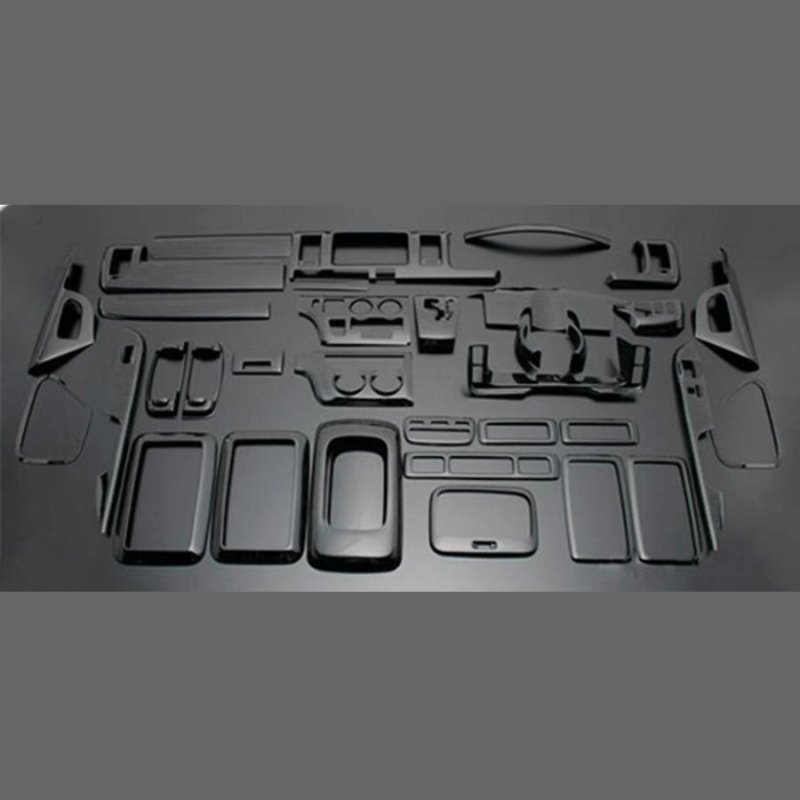 (黒木目) 35ピース 3D立体インテリアパネル ハイエース / レジアスエース 200系 3型 前期 標準ボディ FEGGARI PLT771-003