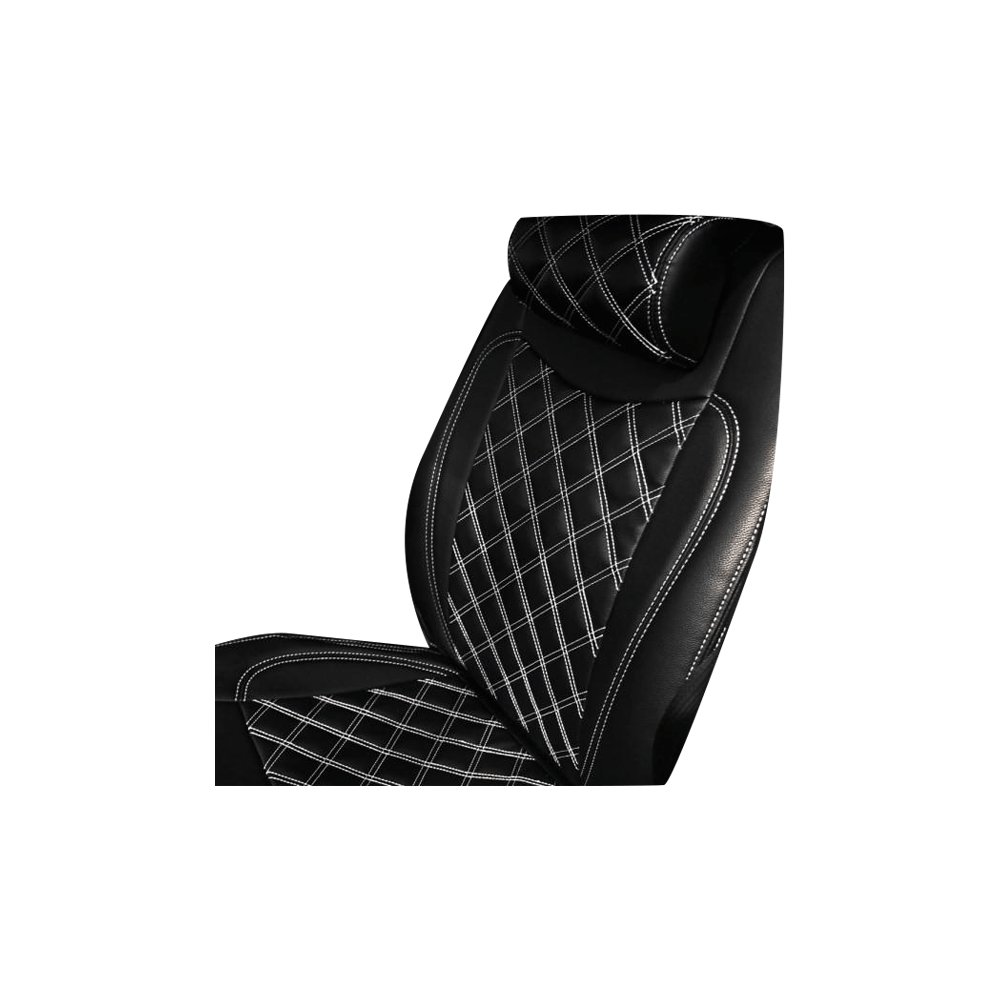 (ブラック×ホワイト) シートカバー ダイヤキルト ハイエース / レジアスエース 200系 5型 S-GL用 FEGGARI HSC02-006