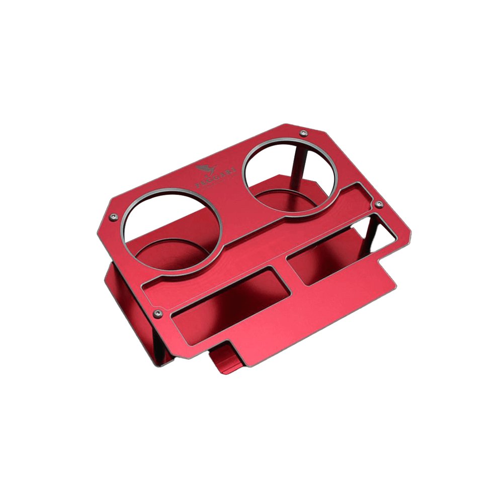 (レッド) ビレットフロントカップホルダーアルミ削り出し ハイエース / レジアスエース 200系 FEGGARI BLT-R
