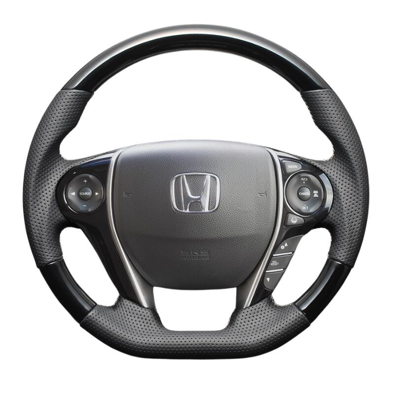 (ピアノブラックxシルバーステッチ) 純正交換ガングリップステアリング オデッセイ RC系前期 H25/11-R2/9 LS261 4スポーク専用　ハイブリッド車可