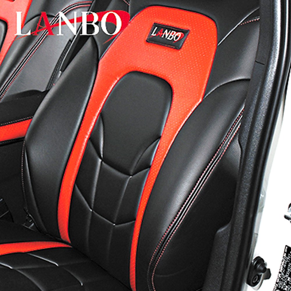 (ブラック×レッド) G・Lターボ Honda SENSING レザーシートカバー Type VOID N-BOX / N-BOXカスタム JF3/4 2列目：アームレスト有り