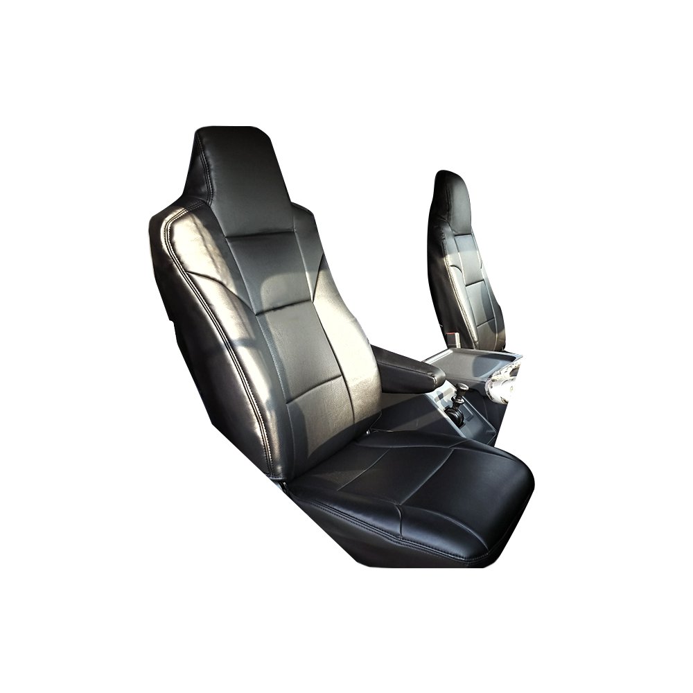 (ブラックレザー) Azur 機能性シートカバー フロント用 運転席助手席セット イスズ ギガ 52系 H28/05-