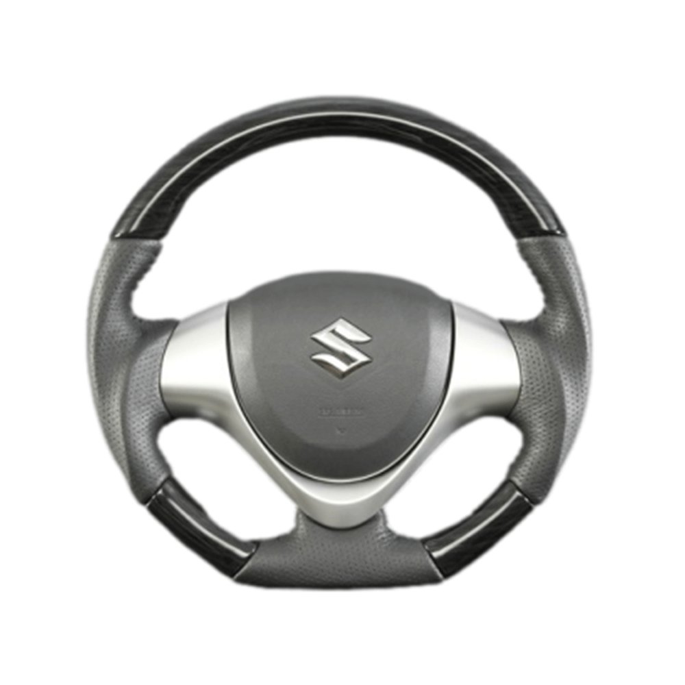 (黒木目) D型 ガングリップ 黒革 コンビステアリング ジムニー JB23W※10型 ジムニーシエラ JB43W※9型