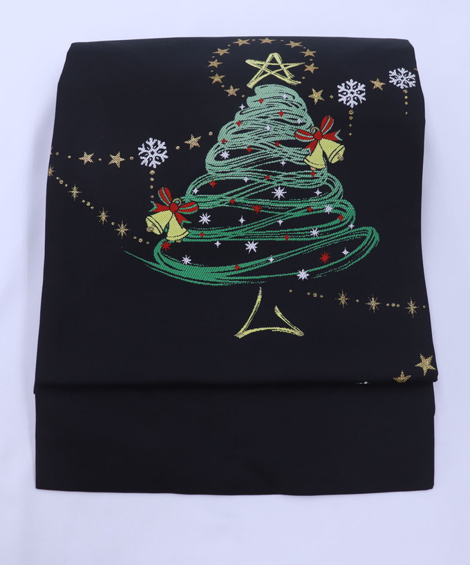 楽天市場】クリスマスツリー・サンタとトナカイ柄の名古屋帯♪【2362大