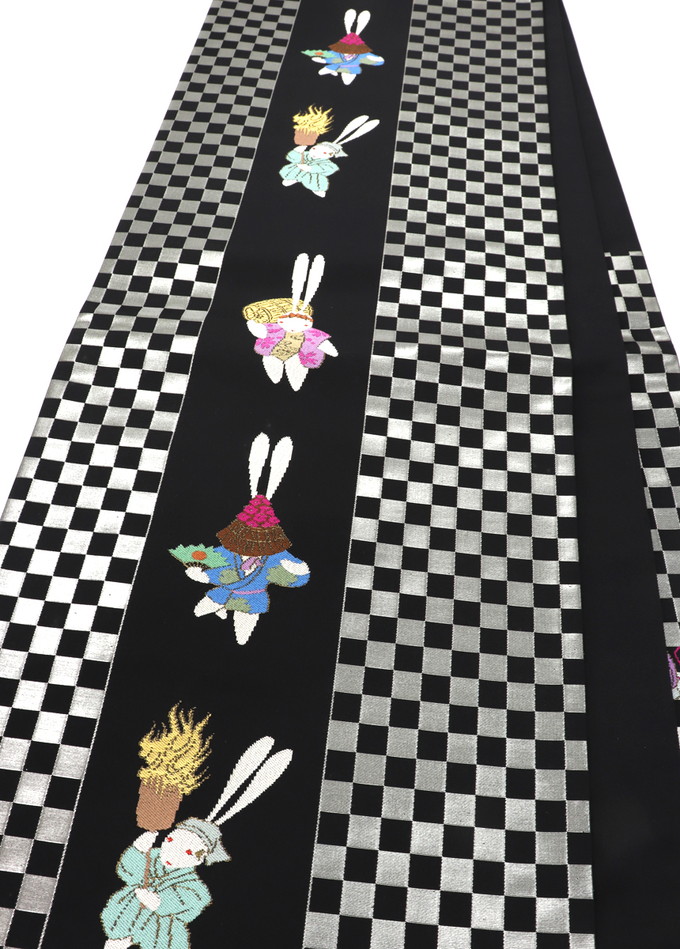 楽天市場】【汕頭刺繍】新古品 未仕立て◇袋帯 六通◇黒系 金