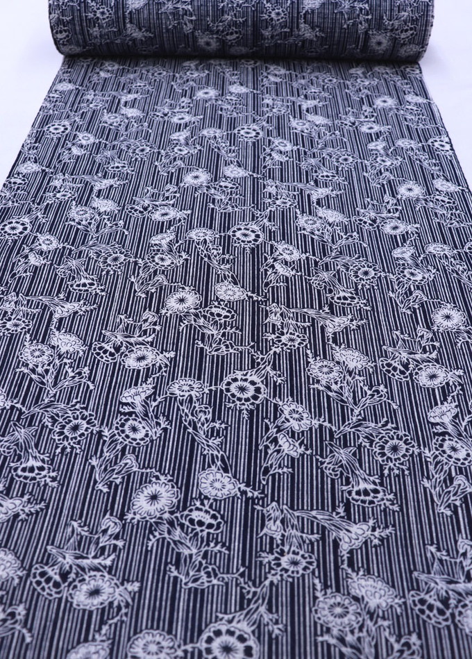 楽天市場】【四季の花木染】反物浴衣 ゆかた【キングサイズ】暗めの青