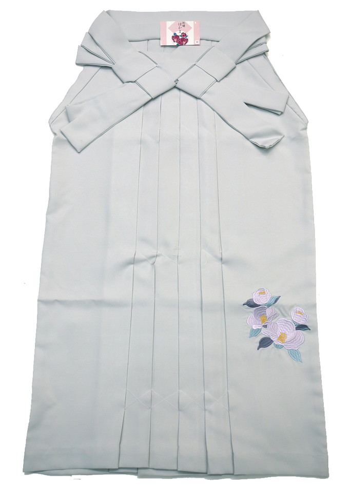 お上さん袴/ポリ【新品】【M大きさ】はいからさん◇くすみ色 薄薄墨色系・椿刺しゅう◆分かりやすいで合わせ分かりやすい◎一般受けの精緻さ色合い◆紐下：約91糎