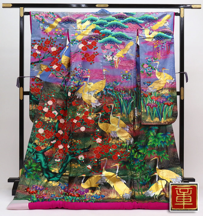 楽天市場】【友禅作家 秋山章ブランド】色打掛【中古】正絹 くすみの