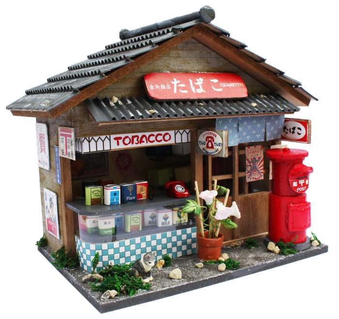 楽天市場 送料無料 ビリーの手作りドールハウスキット 昭和シリーズ たばこ屋さん 組み立て12分の1工作模型 1 12ミニチュア 手芸 タバコ屋 煙草屋 ユウセイ堂1 ポイントアップ店