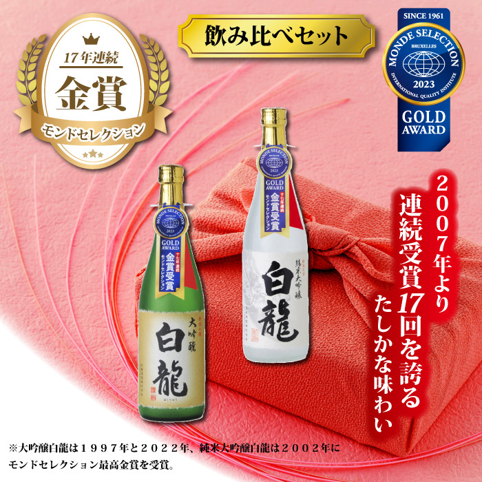 (ギフト) 白龍 大吟醸飲みくらべ セット