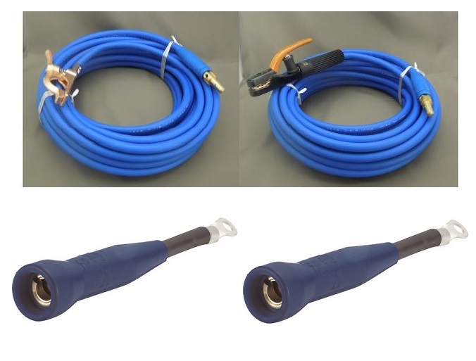 富士電線　溶接用電源ケーブル(キャプタイヤ)Fロン（青）22sq　溶接棒ホルダー20m　組立品　アースクリップ10m　ジョイント式