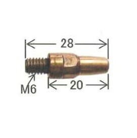 溶接チップ ダイヘン DAIHEN CO2溶接用チップ（短チップ）100本入り 1.6mm*28mm U5028T16